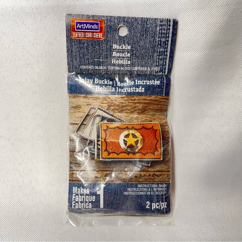 ArtMinds Crafts LEATHER Inlay Nickel BUCKLE Set